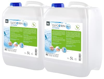 Höfer Chemie Veganes Glycerin 99,5% 2 x 5L - Glycerin in Lebensmittelqualität - Vielseitig Verwendbar - Zur Herstellung von Glycerinseife & Kosmetik