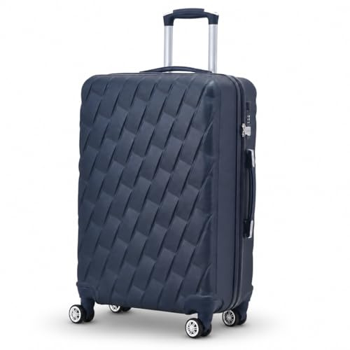 CMY Suitcase 24 Inch Medium Hard Shell Check-in Luggage | Telescopic Handle Lightweight with 3 Digit Combination Lock 4 Dual Spinner Wheels Reinforced Zipper Travel Trolley Case