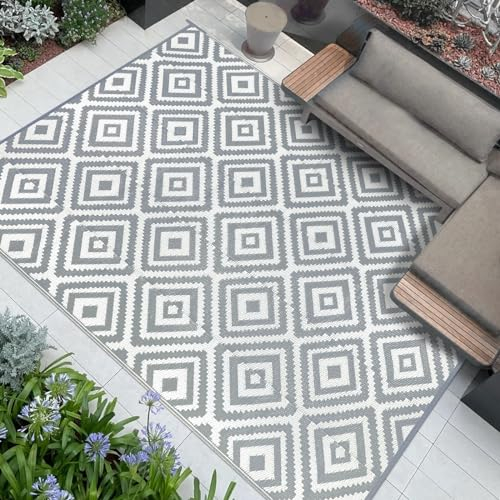 Famibay Tappeto da Esterno Grande 180 x 270 cm Tappeto Esterno Impermeabili Eeversibili Lavabili Plastica resistente ai raggi UV per giardino, patio, spiaggia, picnic, campeggio, cortile