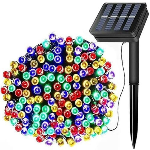 rynli Solar Powered Fairy String Lights Outdoor 7M / 23Ft 50 LED, IP65 Waterproof, 8 Lighting Modes, Yard, Multicolour, Garden, Patio, Wedding & Christmas Decorations