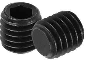 sourcing map 20Pcs Hex Socket Grub Screw, M8x8mm Alloy Steel Head Socket Set Screws Flat Point Grub Bolt for Door Handles, Light Fixture Repair, Black