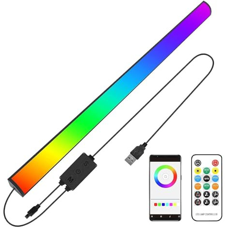 Lampara LED Monitor RGB, Lámpara LED USB para Escritorio de Monitor, Control Remoto, Barras De Luz con Remoto, RGB Luces Gaming, para PC, Gaming, Decoración de Habitaciones