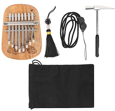 Kalimba, 8 Key Thumb Piano Percussion Instrument med Hanging Hole för Musical Instrument Performances Training