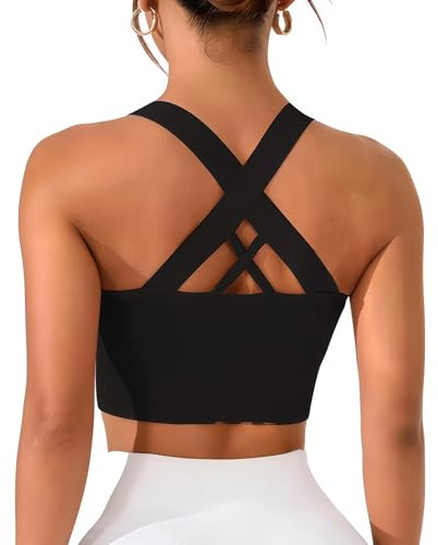 MUNSKT Reggiseni sportivi per le donne Reggiseni da donna, bralette per le donne Reggiseno sportivo da donna Reggiseni per le donne Imbottiture rimovibili, Nero , M