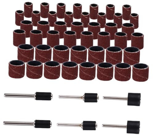 NUOBESTY 51piezas Cabezal De Lijado Para Lija Mandril De Tambor Banda De Lijado y Metal Lijadora De Tambor Para Carpintería y Manualidades