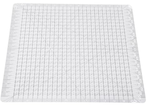 Regla de plantilla de acolchado Kuuleyn 12.5x12.5in, reglas ranuradas, corte de tela preciso, acrílico transparente bicolor