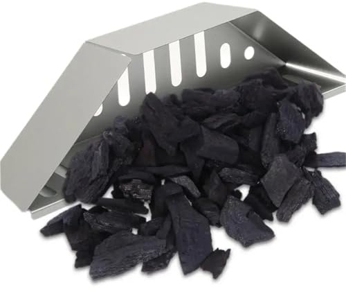 RUWLFE Porte-Panier à Charbon de Bois, paniers for briquettes, copeaux, boîte, Plateau conteneur for Gril, Accessoires Barbecue pour Barbecues Charbon