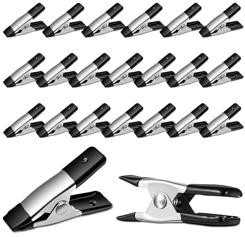 20 Pcs Mini Spring Clamps, 2 Inch Small Metal Clips for Crafts, Heavy Duty Spring Clips for Photography, Backdrop, Greenhouse, and Woodworking