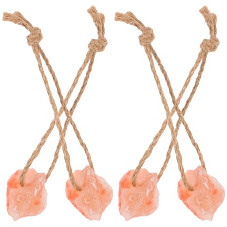 FOMIYES Blocco di Sale da Leccare per Cavalli e Bovini, 4 Pezzi da 30-50 G, Minerale Naturale per Cervi e Pecore, Supporto per Blocco Minerale, Integratore per Salute e Benessere
