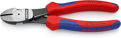 KNIPEX High Leverage Diagonal Cutter Self-Service Card with Comfort Handles 180 mm, 74 12 180 SB