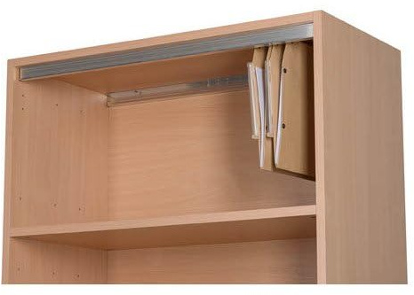Jeu de 2 rails plastique pour dossiers suspendus - longueur 840 mm