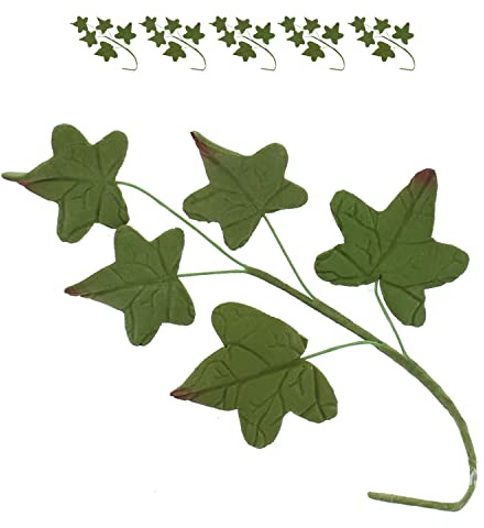 Global Sugar Art Ivy Leaf Sugar Cake Flowers Spray, Green with Red Tips, 5 Sprays of 5 Leaves by Chef Alan Tetreault