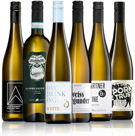 GEILE WEINE Weinpaket Weißwein (6 x 0,75) Probierpaket mit Weisswein von Winzern aus Deutschland & Italien