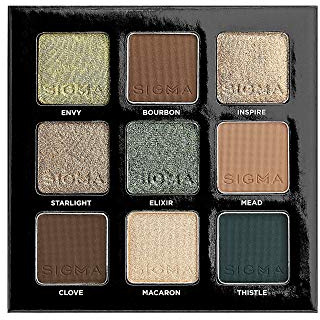 Sigma Beauty On-the-Go Eyeshadow Palette - Ivy - 9 Bold Eyeshadow Shades in Matte, Shimmer and metallic Finishes - Highly Pigmented Vegan Eye Makeup Palette - Clean Beauty Products