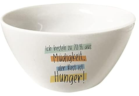 Grafik-Werkstatt Ciotola per cereali | Ciotola in porcellana | Fame, bianco
