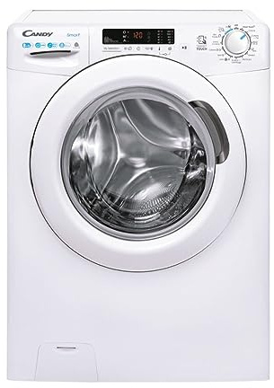 Candy Smart CSWS4852DW3/1-11, Lavasciuga a carica frontale, 8+5 KG, Classe D, 1400 giri, 79 dB, Partenza Ritardata, 16 programmi, Bianco, AxLxP 85x60x53 cm