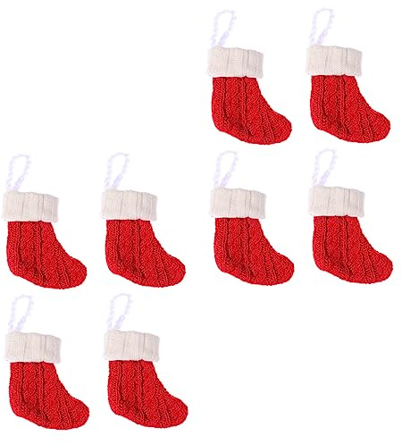 ABOOFAN 8pcs Christmas Cutlery Storage Bag Festive Xmas Knives and Forks Holder Knitted Tableware Organizer for Parties and Celebrations for Holiday Decor
