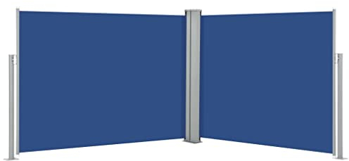 ARKEM Tenda da Sole Laterale Retrattile Blu 140x1000 cm,Tenda da Sole per Esterno Avvolgibile, Tenda da Sole a Bracci Estensibili con Telaio in Alluminio, Tettuccio Resistente al Sole e Impermeabile e