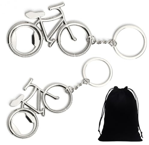 2 Cykelnyckelring, 1 svart fodral, flasköppnare nyckelring, mini flasköppnare
