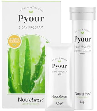 NutraLinea Pyour 5-Tage-Programm, Darmprogramm mit Drink & Brausetablette, Zitronen Geschmack