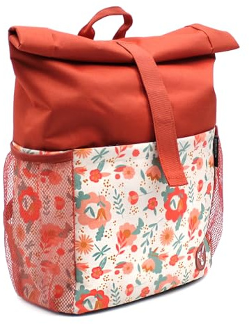 LES DEGLINGOS - Sac à dos Rolltop ajustable - Melimelos la biche - Terracotta - Garçon et Fille 3 ans et plus - Poche Zippée intérieur - Sac pour le sport, sortie ou weekend