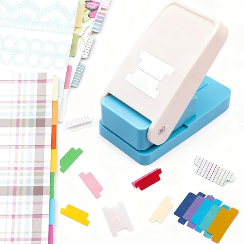 Tab Punch DIY Index Tabs Puncher Tag Punches Loose Leaf Separator Label Maker Craft Paper Punch for Scrapbooking, Journaling, Bible, Book Tabs, Notebooks, Planner Inserts, and More Projects