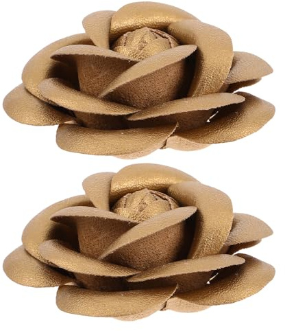 LALADEFIEE Broches Dorados para Zapatos de Mujer Adornos con Flores de PU para Botas y Tacones Accesorios Decorativos para Bodas y San Valentín Pinzas Removibles para Calzado Elegante