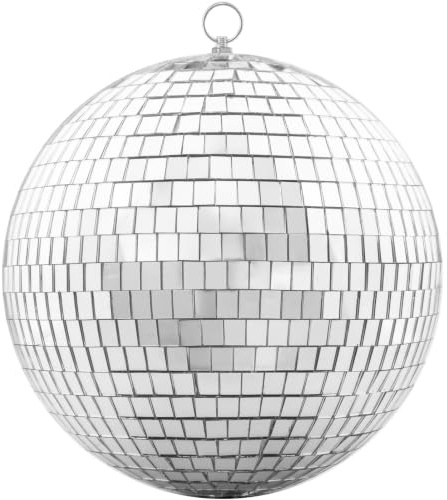 Mirror Disco Ball 20cm with Hanging Silver Glitter Ball Decor for Disco Party Decorations, Weddings, Events, Christmas Decor, and Home Celebrations