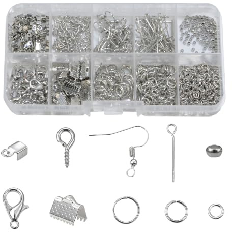 710 st smyckeslås, smyckeslås kedjelås, kopplingar, armbandslås för kedjestängning, örhängen halsband armband lås för armband gör-det-själv-tillbehör (silver)