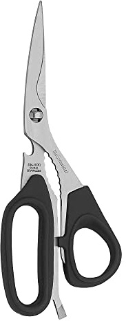 Messermeister 8.5-Inch Take-Apart Utility Shears, Black - Includes Screwdriver, Nut Cracker, Jar Lid Opener/Gripper, Bottle Opener & Bone + Twig Cutter - Suitable for Right-Handed Users
