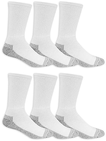 Fruit of the Loom Men's M8021w6-web-sp Casual Sock, White, One Size (Pack of 6)