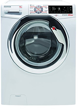 Hoover DWT 413 AH - Lavatrice FL/A+++ / 273 kWh/anno / 1400 giri/minuto / 13 kg/funzione di lavaggio Celcius a 20 gradi/bianco/cromato