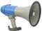 McGrey MP-200S Megaphon (Sprachrohr, 25 Watt RMS/60 Watt MAX, bis zu 1000m Reichweite, Whistle, Sirene, batteriebetrieben) grau/blau