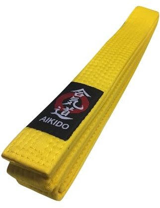 Budodrake Aikidogürtel mit Aikido-Label gelb (280)