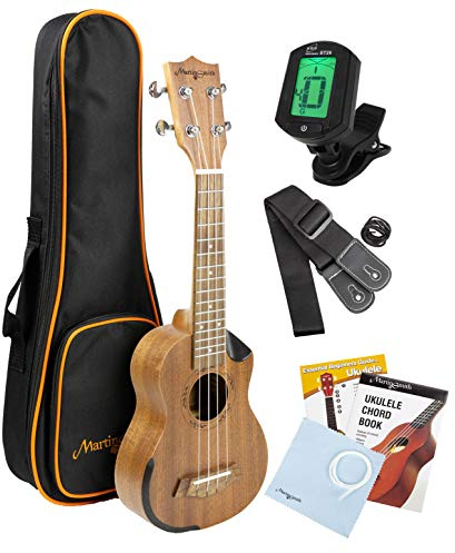 Martin Smith Premium-Konzert Ukulele mit Tuner, gepolsterte Bag & Ersatz-Aquila-Saiten