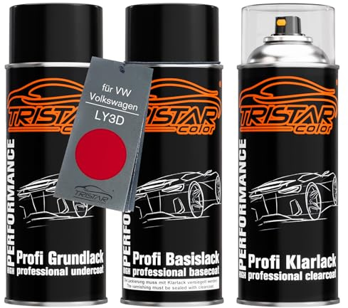 TRISTARcolor Billack sprayburkar för VW/Volkswagen LY3D Tornadorot +1K