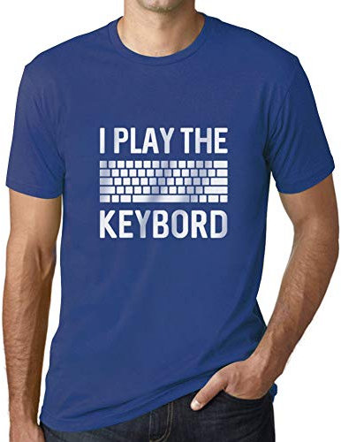 Camiseta Estampada para Hombre Idea De Teclado Gamer Para Deportes Electrónicos – Gamer Keyboard Esports Idea – T-shirt Vintage Manga Corta Regalo Original Cumpleaños Diseño Gráfico Moda Azul royal XS