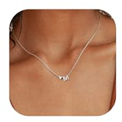 Chriscoco Collana Argento 925 Donna Ragazza Con Iniziale e Cuore - Ciondolo Lettera M, Argento - Con Portagioie