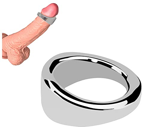 Tabuy Stainless Steel Male Cock Ring Glans Ring Metal Penis Ring Delayed Ejaculation Increase Stimulation Sex Toys for Men (0.94 inch)