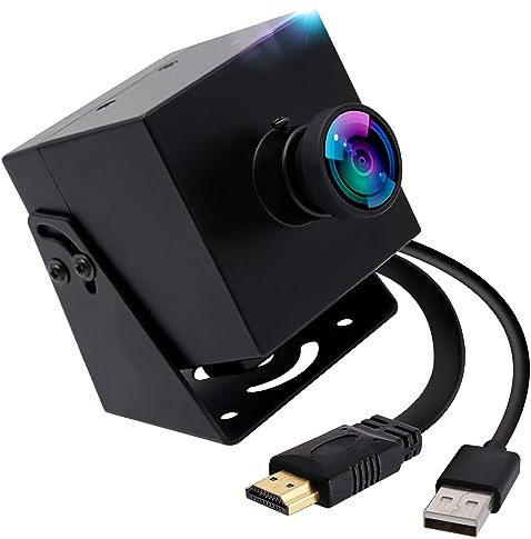 ELP HDMI USB 4K Camera Type-C HDMI Simultaneous Output PC Camera for Computer with 120Degree Distortion Lens 2X Digital Zoom UVC Webcam for Video Conferencing Church Streaming Education Medical Work