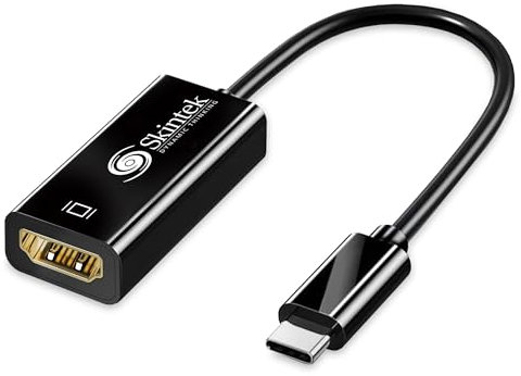 Skintek SK-04-TCH adattatore USB C Type C a HDMI, 4K 1080p 60 Hz, maschio-femmina per connettere PC/Notebook/MAC con uscita USB C a Monitor,Projettore con ingresso HDMI. Cavo 15 cm.