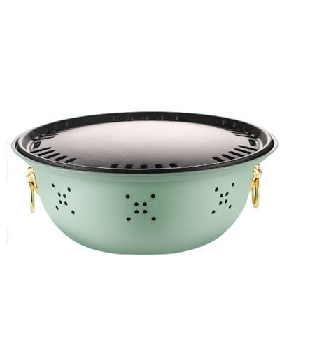 Barbecue portable, réchaud de barbecue portable, barbecue à charbon de bois pour la maison, barbecue de table, gril d'extérieur antiadhésif avec grille et rôtissoire, foyer au charbon de bois pour p