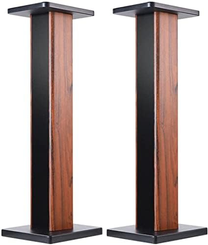 Suuiwau Universal-er Holz Lautsprecherständer mit 10kg Tragkraf,Boxenständer Paar (Höhe 90 cm) Mit verstellbare Kabelklemmen und Kabelbinder, sandbefüllbar, Schwarz (18.5cm x 23.5cm)