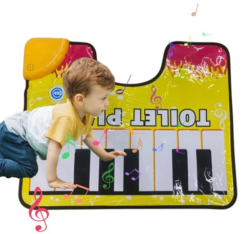 Genérico Alfombra Baño Piano, 59x48cm Alfombra Inodoro Piano, Alfombras con Sonido Electrónico para Baño, Manta Musical, Toe De Teclado De Pianos Musical Tapage Pots-Pots De Sonido