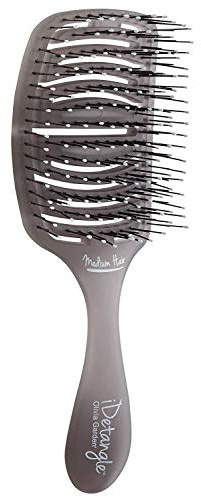 Olivia Garden iDetangle Brush for Wet and Dry Hair - Detangler Brush for Women and Men - Adjusts Tension by Hair Type - For Curly, Wavy or Straight - Flexible Vented Head - Medium