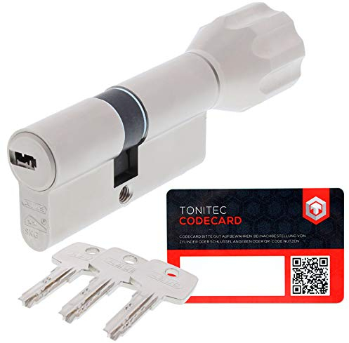 Cilindro perfilado de cierre simultáneo EC550 de ABUS; con 3 llaves incluidasTarjeta de Código ToniTec®.
