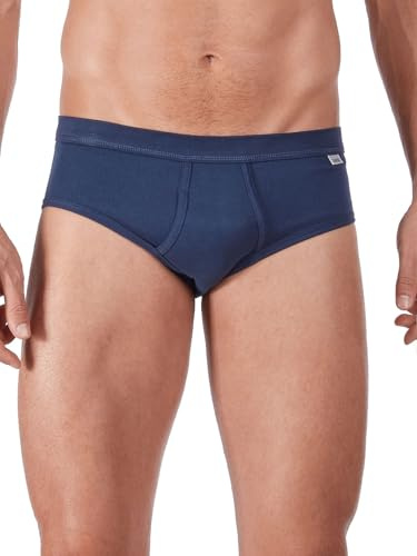 HUBER Men's Brief with Front Fly Cotton Fine Rib 112213 Navy XXL