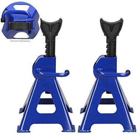 Axle Stands 3 Ton Heavy Duty Car Jack Stands Car Support Holding Stands Quick Release Ratchet Adjustment for Heavy Duty Car Caravan Van Vehicle Stand Lift(2Pcs)