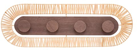 Atmosphera - Kleiderhaken mit 4 Haken Tropiques - Rattan 76x25 cm - Beige
