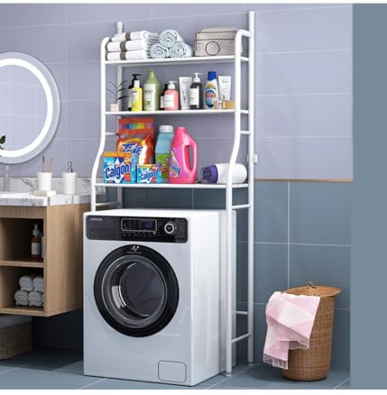 OISE ART STORE Trade Shop - Scaffale Salvaspazio sopra Lavatrice Mensole Bagno 3 Piani Mobile Lavanderia 69078